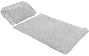 Pościel Do Wózka Kołyski, 70x50 Bawełna 100% - Biały Gwiazdozbiór Na Szarym Tle