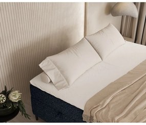 Ciemnoniebieskie łóżko boxspring ze schowkiem 200x200 cm Araya – Maison de Rêve