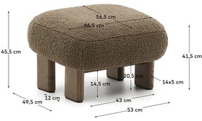 Brązowy podnóżek z materiału bouclé Nema – Kave Home