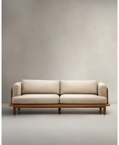 Beżowa sofa ogrodowa z litego drewna tekowego Turqueta – Kave Home