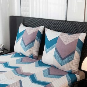 PrzytulneMieszkanie.pl PrzytulneMieszkanie.pl Pościel z mikrofibry CHEVRONIX niebiesko-fioletowe Rozmiar pościeli: 2 szt 70 x 80 cm | 160 x 200 cm