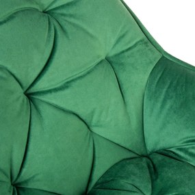 Krzesło welurowe FLOSSI z podłokietnikami zielone HOMLA