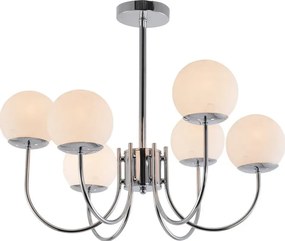 Chromowany żyrandol sześcioramienny w stylu glamour - Z6-F71