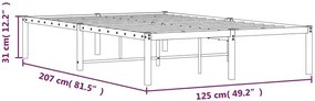 Białe industrialne łóżko metalowe 120x200 cm - Dafines