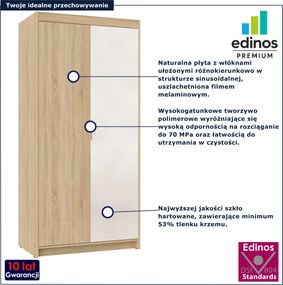 Szafa z lustrem i półkami do przechowywania dąb sonoma D2-G60