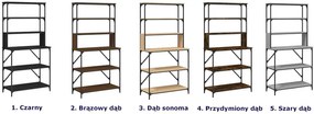 6-poziomowy regał z metalowym stelażem dąb sonoma - Hugero