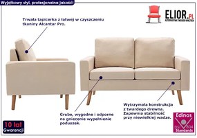 2-częsciowy kremowy zestaw wypoczynkowy - Imex 2Q