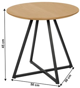 Stolik podręczny Delik, dąb, śr. 50 cm