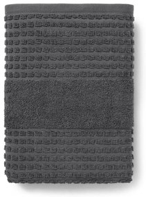 Ciemnoszary ręcznik z bawełny organicznej frotte 50x100 cm Check – JUNA