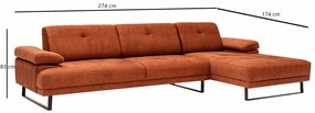 Narożnik Mustang Small Right Orange