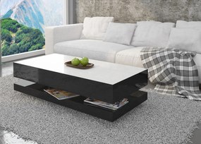 Stolik kawowy Tora 120x60 cm, kolor biało-czarny połysk