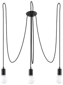 Czarna lampa wisząca 300x300 cm Spider – Sollux