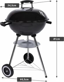 Grill węglowy ogrodowy Nexos 54,5x44,5x81 cm z termometrem