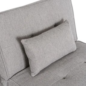 Fotel Wypoczynkowy Rozkładany IBERIS 80 cm Szary Tapicerowany Nowoczesny