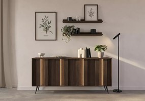Komoda Dunin 183 z oświetleniem LED – nowoczesna komoda do salonu z oświetleniem i czarnymi nogami, dąb dunin