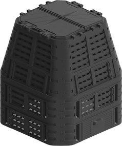 Plastikowy kompostownik ogrodowy, czarny, 1000 l