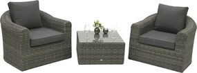 Rattanowy zestaw modułowy BORNEO LUXURY dla 2 osób (szary)
