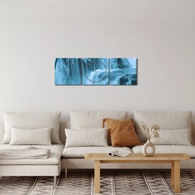 Obraz - lodowe wodospady (z zegarem) (90x30 cm)