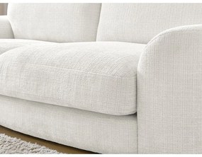 Biały narożnik z tkaniny szenilowej (lewostronny/z szezlongiem) Leonore – Bobochic Paris