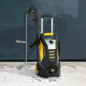 Outsunny Myjka Ciśnieniowa z Aluminiową Pompą 135 bar, 1800 W, 540 L/h, 5 m Wąż, Regulowana Dysza i Uchwyt | Aosom PL