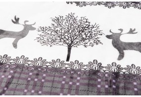 PrzytulneMieszkanie.pl PrzytulneMieszkanie.pl PrzytulneMieszkanie.pl 2x pościel mikroplusz ŚWIĄTECZNE RENIFERY szara + prześcieradło mikroplusz SOFT 180x200 cm jasnoszare