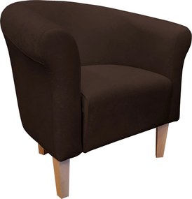 Fotel Milo tkanina Mikrofaza stylowy fotel do salonu i sypialni : Kolor nogi - Drewno, Kolor tkaniny - 4 MIKROFAZA, Wysokość nogi - 20 cm