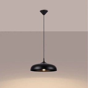 Lampy wiszące skandynawski Zinta, stal - 1 źródło światła 3000K - L.38 x H.74 cm - czarny