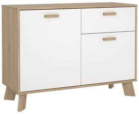 Biało-naturalna komoda w dekorze dębu 99x73x39 cm Ikast – Tvilum