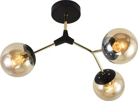 Czarny żyrandol z kloszami o bursztynowym odcieniu - V185 L0-A01