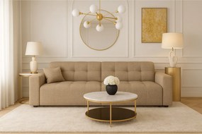 Sofa Bergamo 3-osobowa, tkanina Raven 30 beżowa– 244×102×70 cm