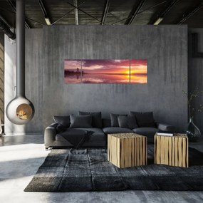 Obraz - Plaża o zachodzie słońca (170x50 cm)