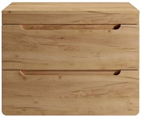 Szafka pod umywalkę wisząca z blatem - 80 cm - Naturalny jasny - ARUBA