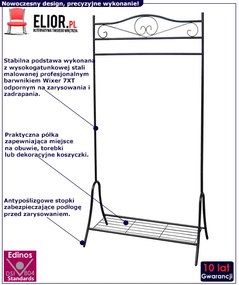 Czarny zdobiony wieszak na ubrania W2-L15