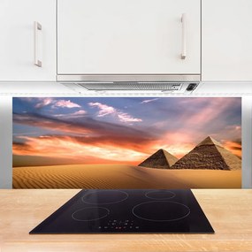Szkło do Kuchni na Ścianę Pustynna Panorama Z Piramidami