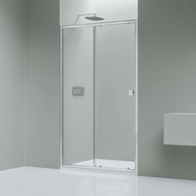 Drzwi prysznicowe przesuwne ze ścianką EX5056 mm szkło przezroczyste NANO - wysokość 195 cm - szerokość do wyboru