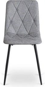 Zestaw Stół Okrągły Rozkładany HARRY 102-142 cm Dąb Artisan/Czarny i 4 Krzesła Tapicerowane ROBIN 2 Szare Nowoczesne