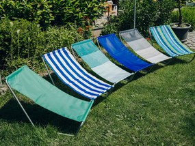 Składany leżak plażowy SAND, szare paski