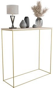 Nowoczesna konsola dąb sonoma + złoty  S7-E10