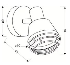 Czarny metalowy kinkiet Neria – Candellux Lighting