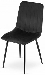 Zestaw jadalniany 1 + 4, stół MADO 120x80 cm czarny/dąb artisan + czarne aksamitowe krzesło LAVA z czarnymi nogami