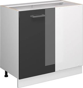 Szafka narożna antracyt wysoki połysk 86x46x81.6 r-line