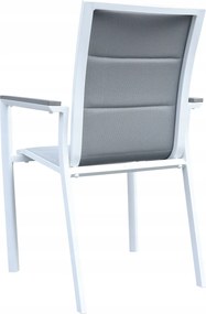 3587W-WH Krzesło Ogrodowe Aluminiowe Białe 56x65x88 cm Komfortowe Wytrzymałe Pianka