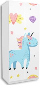 Biała szafa dla dziewczynki P5-P07