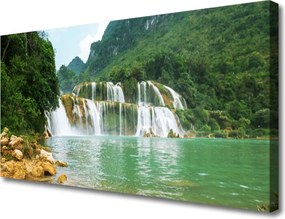 Obraz canvas Leśna Kaskada Wodna