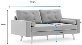 Ciemnobrązowa 3-osobowa sofa MANDI