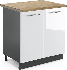 Szafka pod zlew biały wysoki połysk 80x60x82 fame-line