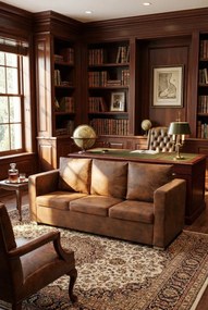 Przytulna brązowa sofa trzyosobowa G9-T03