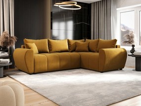 BEDANTE narożnik MOLISA L PLUS Itaka 33 prawa pomarańczowy z funkcją spania sofa w kształcie litery L z pojemnikiem na pościel