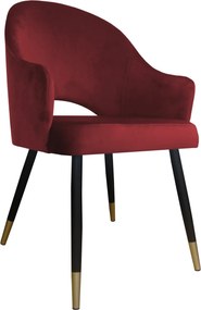 Krzesło Velvet tkanina Welur noga metalowa : Kolor nogi - Czano-złota stożek, Kolor tkaniny - VELVET - MG31, Typ siedziska - Siedzisko stałe