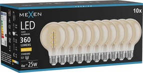 Mexen Vintis 10x żarówka filament spirala LED E27, G80, 4W, Ciepła - 2700K, 360 lm, amber - L165-E27-0427-50x10